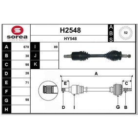 Antriebswelle H2548 von SNRA günstig für 297,14 € online kaufen
