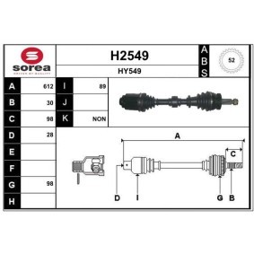Antriebswelle H2549 von SNRA günstig für 214,14 € online kaufen