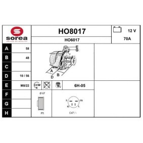 Lichtmaschine HO8017 von SNRA günstig für 233,67 € online kaufen