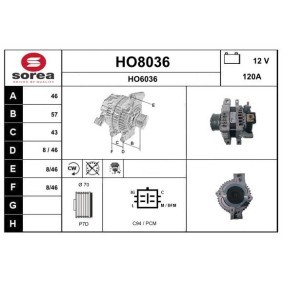 Lichtmaschine HO8036 von SNRA günstig für 423,89 € online kaufen