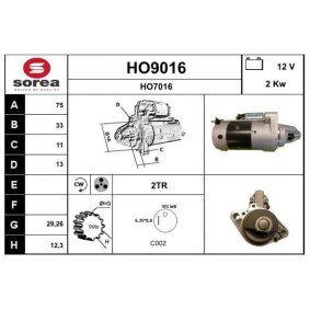 Anlasser HO9016 von SNRA günstig für 232,37 € online kaufen