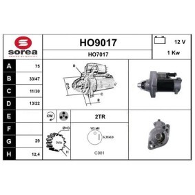 Anlasser HO9017 von SNRA günstig für 247,40 € online kaufen