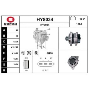 Lichtmaschine HY8034 von SNRA günstig für 268,44 € online kaufen