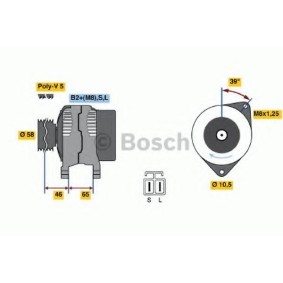 Køb Generator af BOSCH 0 124 325 008 til den lave pris 4406,14 DKK