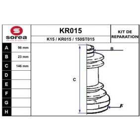 Faltenbalgsatz, Antriebswelle KR015 von EAI günstig für 11,06 € online kaufen