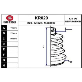 Faltenbalgsatz, Antriebswelle KR020 von EAI günstig für 11,06 € online kaufen