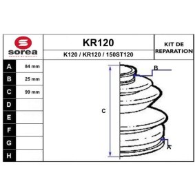 Faltenbalgsatz, Antriebswelle KR120 von EAI günstig für 12,64 € online kaufen