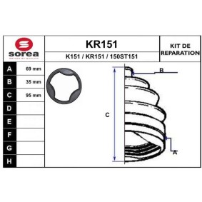 Faltenbalgsatz, Antriebswelle KR151 von EAI günstig für 12,85 € online kaufen
