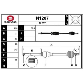 Antriebswelle N1207 von SNRA günstig für 236,58 € online kaufen