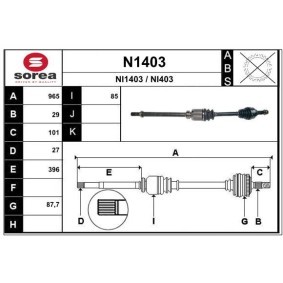 Antriebswelle N1403 von SNRA günstig für 230,70 € online kaufen