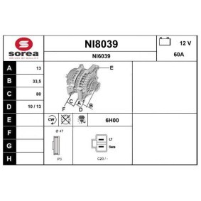 Lichtmaschine für NISSAN von SNRA