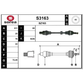 Acquista Semiasse da SNRA S3163 a buon mercato per soli 188,33 €