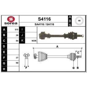 Acquista Semiasse da SNRA S4116 a buon mercato per soli 145,54 €
