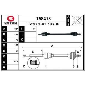 Antriebswelle T58418 von EAI günstig für 97,82 € online kaufen