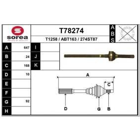 Compre Veio de transmissão da EAI T78274 a um preço baixo por 133,57 €