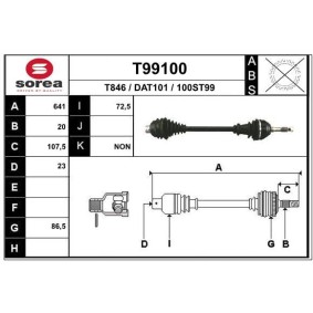 Antriebswelle T99100 von EAI günstig für 80,75 € online kaufen