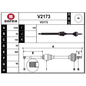 Compre Veio de transmissão da SNRA V2173 a um preço baixo por 186,00 €