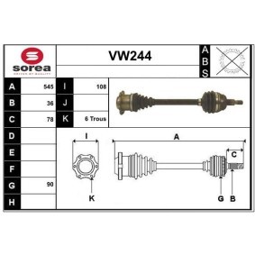 Comprar Árbol de transmisión de SERA VW244 a bajo precio de 238,64 €