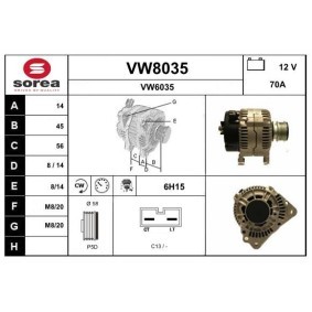 Kjøp Dynamo av SNRA VW8035 til den lave prisen 2666,78 NOK