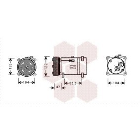 Achetez des Compresseur de climatisation VAN WEZEL 4000K066 à prix pour 323,51 €