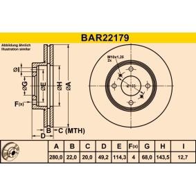Acquista Disco freno da Barum BAR22179 a buon mercato per soli 46,03 €