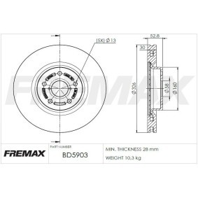 Bremsscheibe BD-5903 von FREMAX günstig für 75,33 € online kaufen