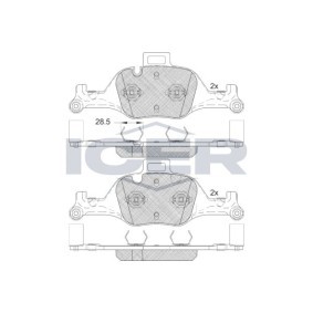Achetez des Plaquettes de frein ICER 182291 à prix pour 89,00 €