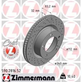 Bremsscheibe 590.2816.52 von ZIMMERMANN günstig für 125,39 € online kaufen