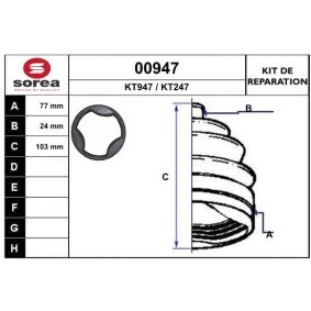 Achetez des Jeu de joint-soufflet, arbre de commande SNRA 00947 à prix pour 9,52 €