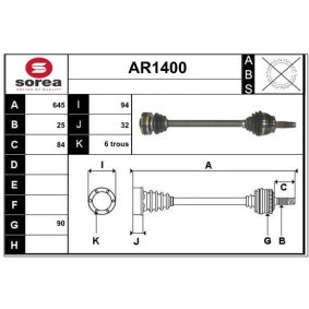 Antriebswelle AR1400 von SNRA günstig für 133,59 € online kaufen