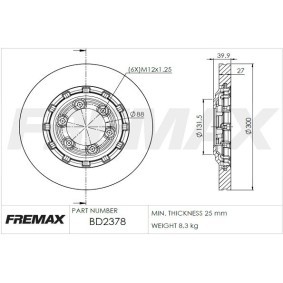 Kjøp Bremseskive av FREMAX BD-2378 til den lave prisen 857,49 NOK