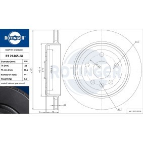 Achetez des Disque de frein ROTINGER RT 21465-GL à prix pour 84,64 €