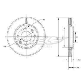 Compre Disco de travão da TOMEX brakes TX 70-64 a um preço baixo por 24,55 €