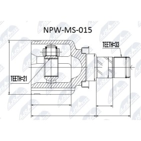 Compre Jogo de apoios, veio de transmissão da NTY NPW-MS-015 a um preço baixo por 47,67 €