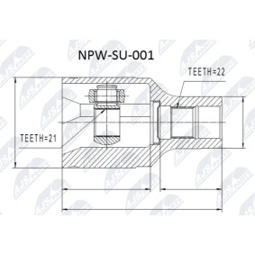 Compre Jogo de apoios, veio de transmissão da NTY NPW-SU-001 a um preço baixo por 44,71 €