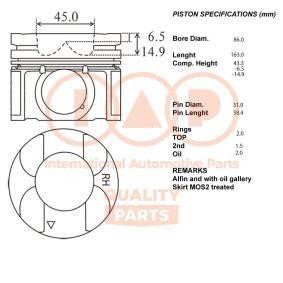 Compre Pistón de IAP QUALITY PARTS online para Legacy IV Berlina (BL) a precios moderados