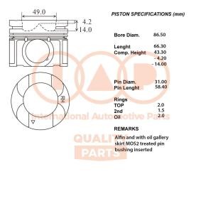 Compre Pistão de IAP QUALITY PARTS online para Legacy V Sedan (BM) a preços moderados