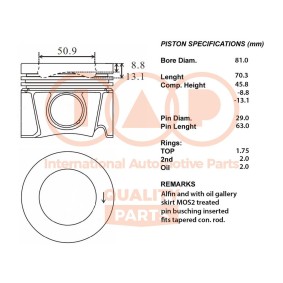 Comprar Pistón de IAP QUALITY PARTS 100-17006 a bajo precio de 542,37 €