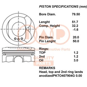 Comprar Pistón de IAP QUALITY PARTS 100-17117 a bajo precio de 435,30 €