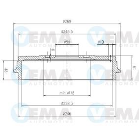 Achetez des Tambour de frein VEMA 801502 à prix pour 99,35 €