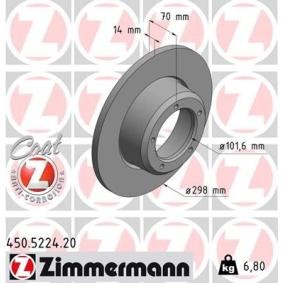 Bremsscheibe 450.5224.20 von ZIMMERMANN günstig für 72,65 € online kaufen