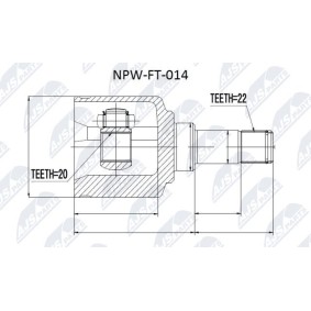Compre Jogo de apoios, veio de transmissão da NTY NPW-FT-014 a um preço baixo por 40,76 €