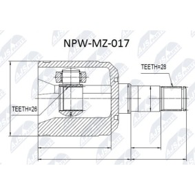 Achetez des Jeu de joints, arbre de transmission NTY NPW-MZ-017 à prix pour 67,76 €