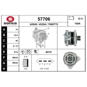 Lichtmaschine 57706 von EAI günstig für 282,50 € online kaufen