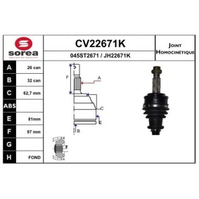 Gelenksatz, Antriebswelle CV22671K von EAI günstig für 54,93 € online kaufen