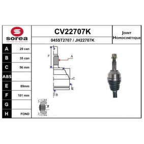 Gelenksatz, Antriebswelle CV22707K von EAI günstig für 51,30 € online kaufen