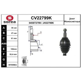 Gelenksatz, Antriebswelle CV22799K von EAI günstig für 63,09 € online kaufen