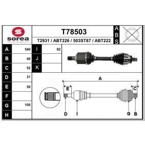 Antriebswelle T78503 von EAI günstig für 144,14 € online kaufen