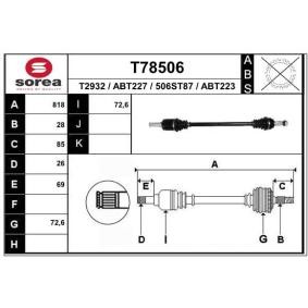 Compre Veio de transmissão da EAI T78506 a um preço baixo por 133,57 €