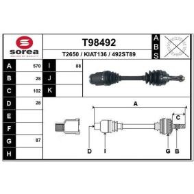 Antriebswelle T98492 von EAI günstig für 142,83 € online kaufen
